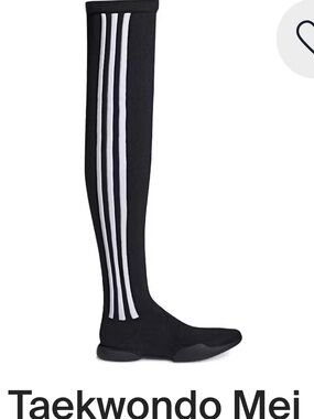 Jeremy Scott x Adidas Black and White Knee-High Sport Socks Booties